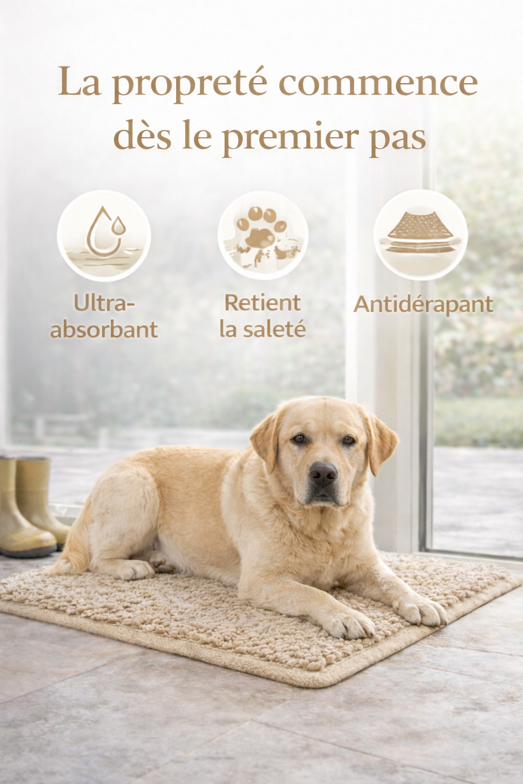 Tapis absorbant pour chien – Propreté immédiate après chaque promenade
